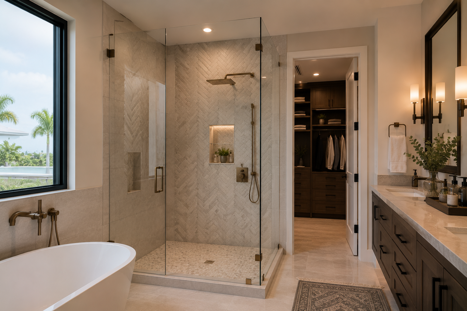 Herringbone tile layout